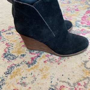 Lucky brand suede wedge booties